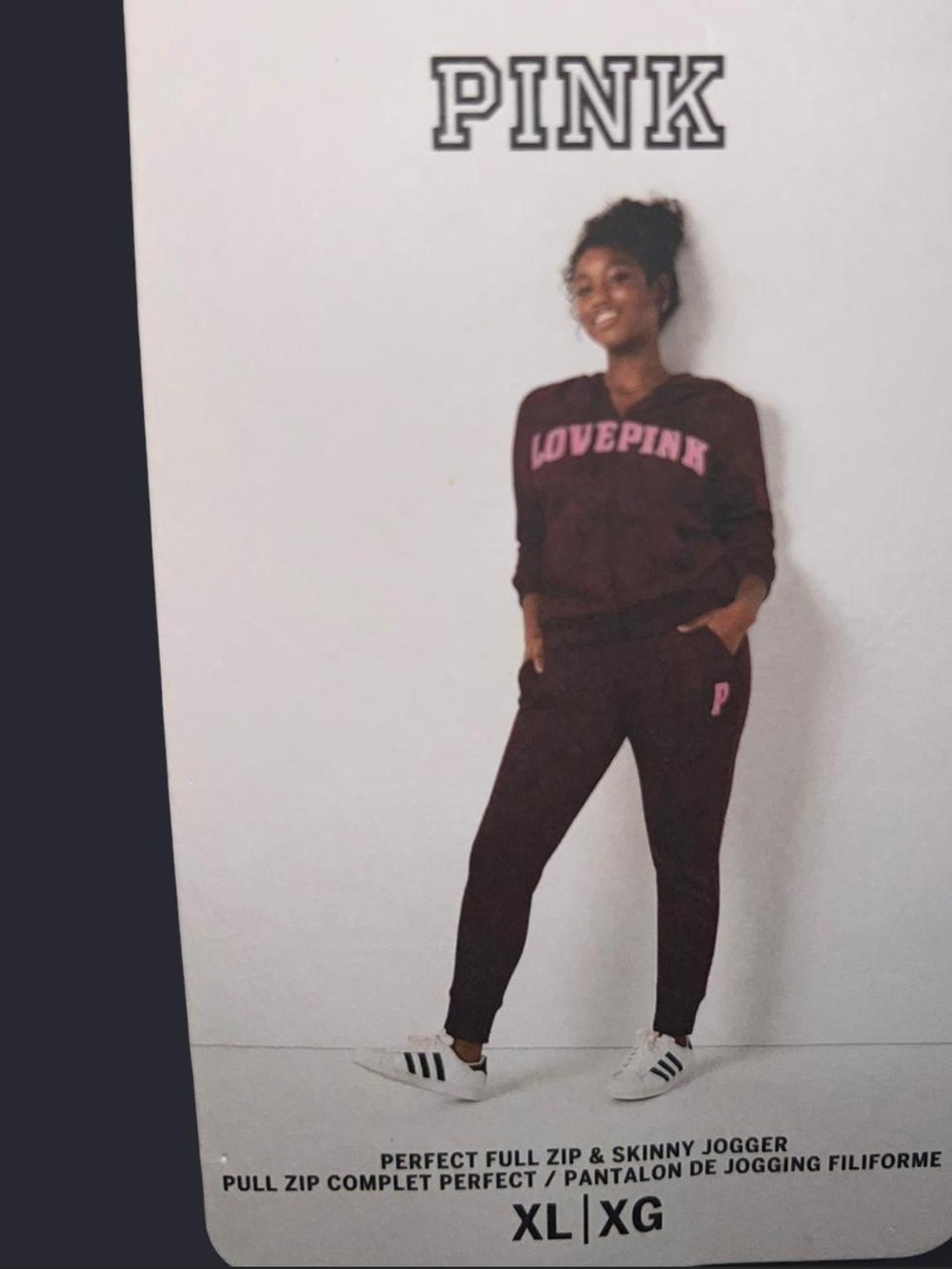 PINK Victoria's Secret Maroon Joggers with Pink Logo
